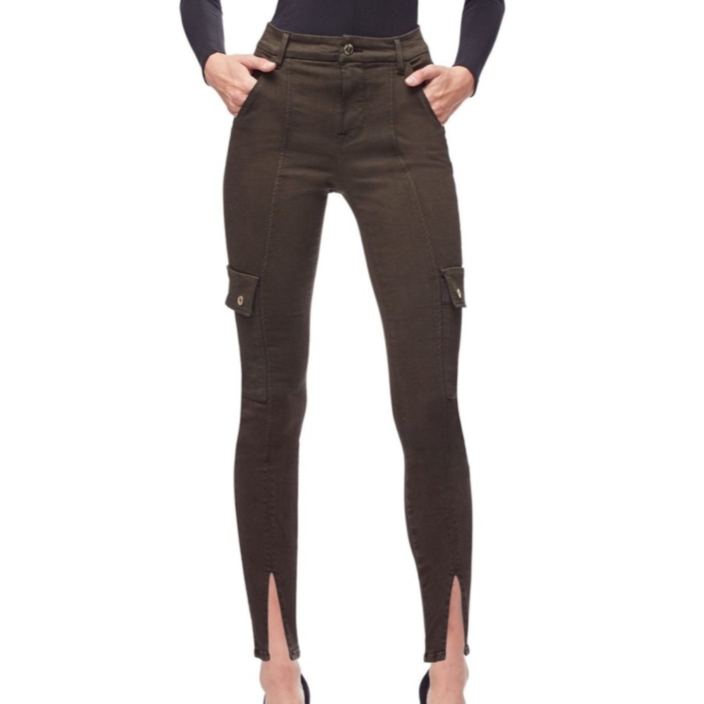 Good American good legs olive cargo